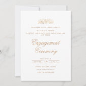 Minimaal Script Wit Goud Moslim Verlovingsfeest Kaart (Voorkant)