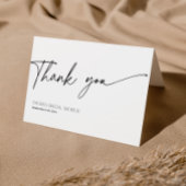 Minimaal script zwart-wit bruidsdouche bedankt