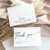 Minimaal Script Zwart Wit Bruidsfeest Bedankt