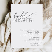 Minimaal script zwart-wit bruidsfeest kaart