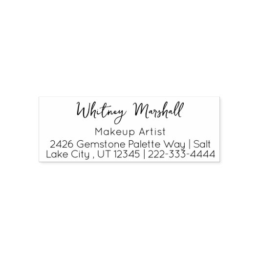 Minimaal scriptuur make-upstudio adres zelfinktende stempel (Design)