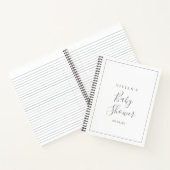 Minimaal Silver Baby shower Gift List Notitieboek (Binnen)