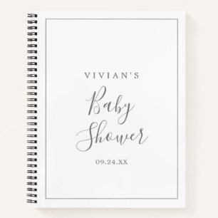 Minimaal Silver Baby shower Gift List Notitieboek