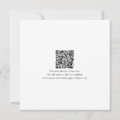 Minimaal sparen de Datum QR Code Black White Weddi Kaart (Achterkant)