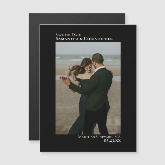 Minimaal sparen de Datum Verticale Foto Zwarte Mag (Voorkant / Achterkant)