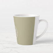 Minimaal stijlvol Sage Green Monogram Latte Mok (Rechts)