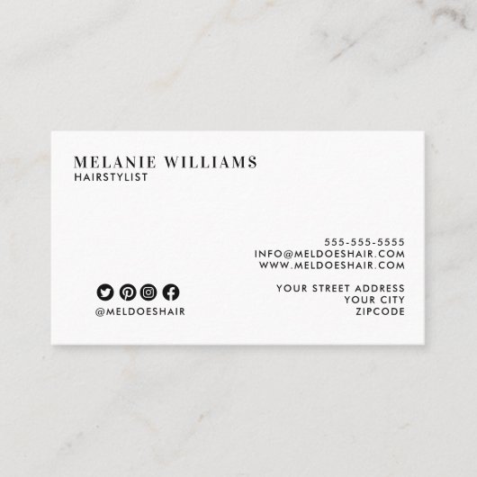 Minimaal stijlvol Visitekaartje ontwerp (Voorkant)