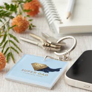 Minimaal Superheld Vaderdag Design Sleutelhanger