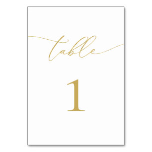 Minimaal tabelnummer Gold Calligraphy Kaart