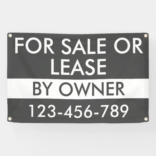 Minimaal Te Koop of Lease door Eigenaar Makelaar Spandoek (Horizontaal)