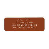 Minimaal Terracotta Scripting Address Label (Voorkant)