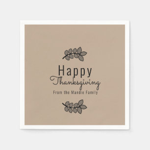 Minimaal Thanksgiving Branch Greenery Script Servet