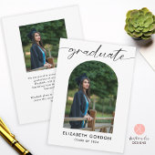 Minimaal Trendy Script Arch Photo Afstuderen Save The Date