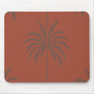 Minimaal Tropisch Palmbomenpatroon Terracotta Muismat