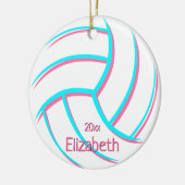 minimaal turkooise roze girly keepomwille volleyba keramisch ornament (Links)