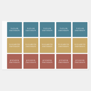 Minimaal Turquoise Terracotta Aangepaste Naam S Labels
