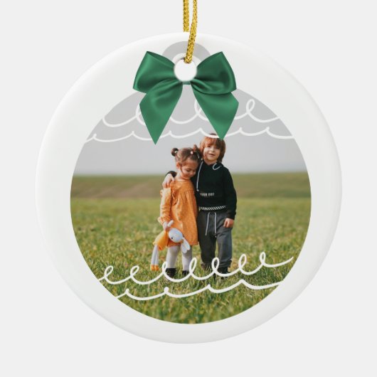 Minimaal twee foto van groene foto's keramisch ornament (Voorkant)