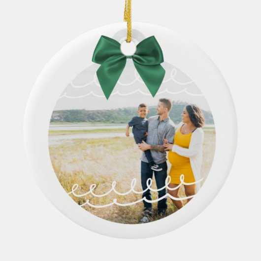 Minimaal twee foto van groene foto's keramisch ornament (Achterkant)