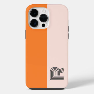 Minimaal twee kleuren blok Roos roze Sinaasappel m iPhone 14 Pro Max Hoesje