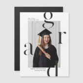 Minimaal Typografie Afstuderen Aankondigingsmagnee (Voorkant / Achterkant)