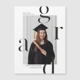 Minimaal Typografie Afstuderen Aankondigingsmagnee