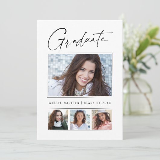 Minimaal uniek Afstudeerder voor Calligrafie-inkt  Aankondiging (Staand voorkant)