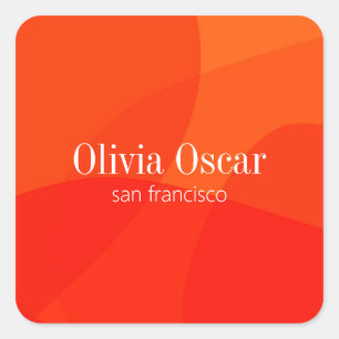 Minimaal uniek rood Sinaasappel Abstracte kunst cr Vierkante Sticker