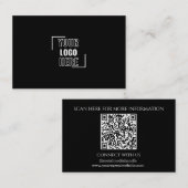 Minimaal Uw Logo Hier Zwart-Wit QR Code Visitekaartje (Voorkant / Achterkant)