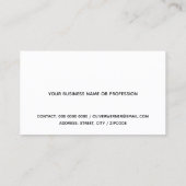 Minimaal van de minimalistische classy white visitekaartje (Achterkant)