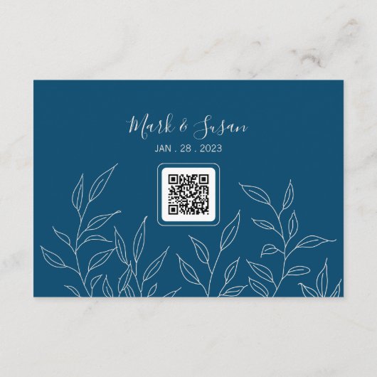 Minimaal Verlaat Chinees Huwelijk RSVP met QR Code (Achterkant)