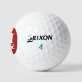Minimaal Vet Monogram met naam | Frambozenrood Golfballen (Logo)