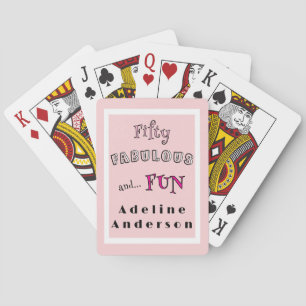 Minimaal Vijftig Prachtig Roze Typografie 50 Verja Pokerkaarten