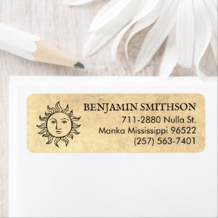 Minimaal Vintage Zon Beige Aangepast Retouradre Etiket