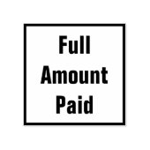 Minimaal "volledig betaald bedrag" Rubberstempel (Afrduk)