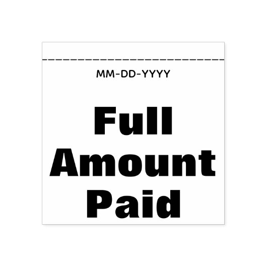 Minimaal "volledig betaald bedrag" Rubberstempel Rubberstempel (Afrduk)