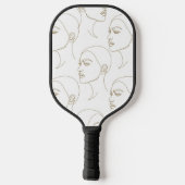 Minimaal Vrouwelijk Gezicht Lijnpatroon (1) Pickleball Paddle (Achterkant)