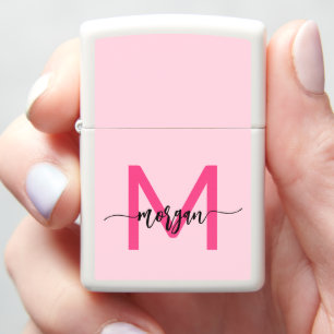 Minimaal warm roze modern Typografisch monogram