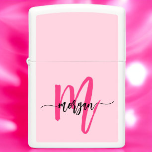 Minimaal warm roze modern Typografisch monogram
