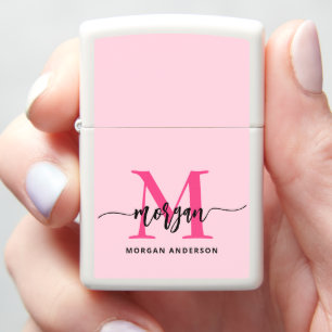 Minimaal warm roze modern Typografisch monogram