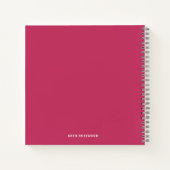 Minimaal warm roze modern Typografisch monogram Notitieboek (Achterkant)