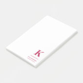 Minimaal warm roze modern Typografisch monogram Post-it® Notes (Schuin)