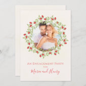 Minimaal Waterverf Roos Floral van Engagement Part Kaart (Voorkant / Achterkant)