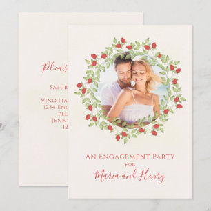 Minimaal Waterverf Roos Floral van Engagement Part Kaart