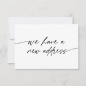 Minimaal We hebben een nieuw adres Elegant Script Aankondiging (Voorkant)