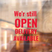 Minimaal We zijn nog steeds open Rood Raamsticker (Vel 2)