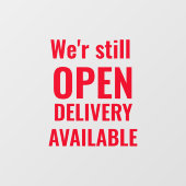 Minimaal We zijn nog steeds open Rood Raamsticker (Vel)