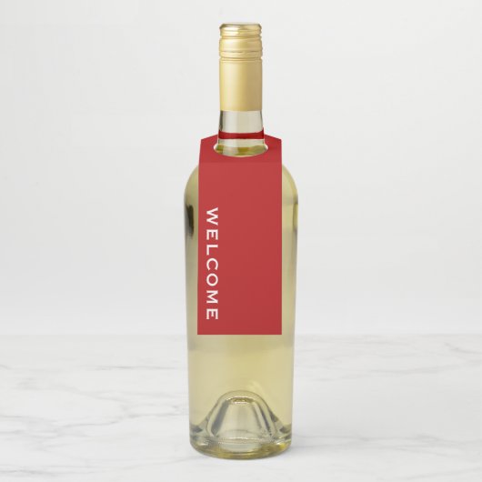 Minimaal welkomstrood flessenhanger (Op fles)