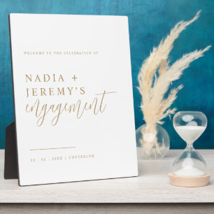 Minimaal Welkomstteken van Tabletop van Engagement Fotoplaat