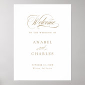 Minimaal welkomstteken voor Elegant Script Calligr Poster (Voorkant)