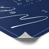 Minimaal welkomstteken voor marineblauw script bru poster (Hoek)